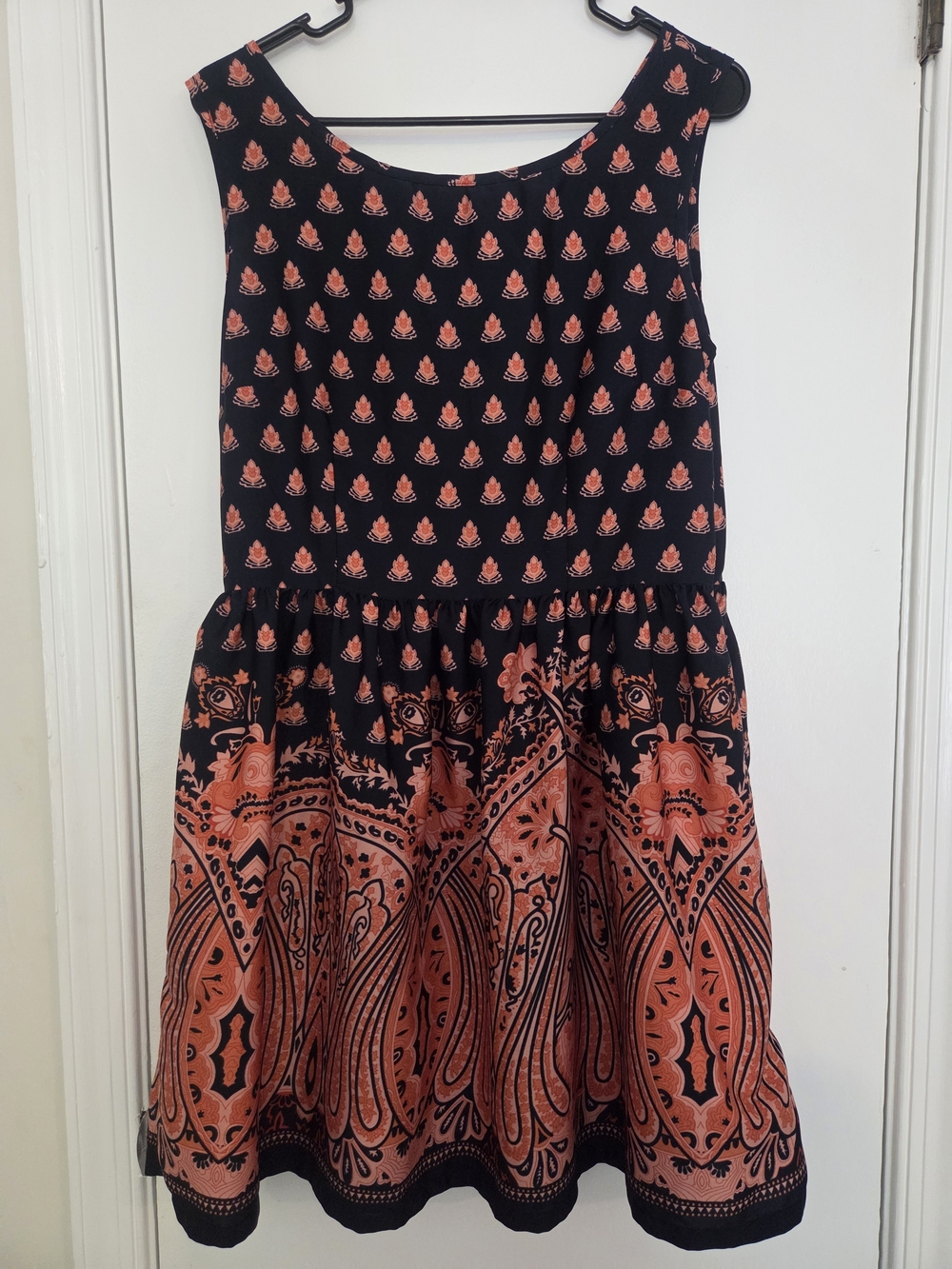UP by Ultra Pink Paisley Fit & Flare Dress - Size L